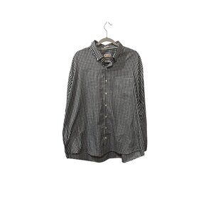 Peter Millar Crown Soft Gingham Button-Down Shirt XXL Black/White Cotton/Silk Bl